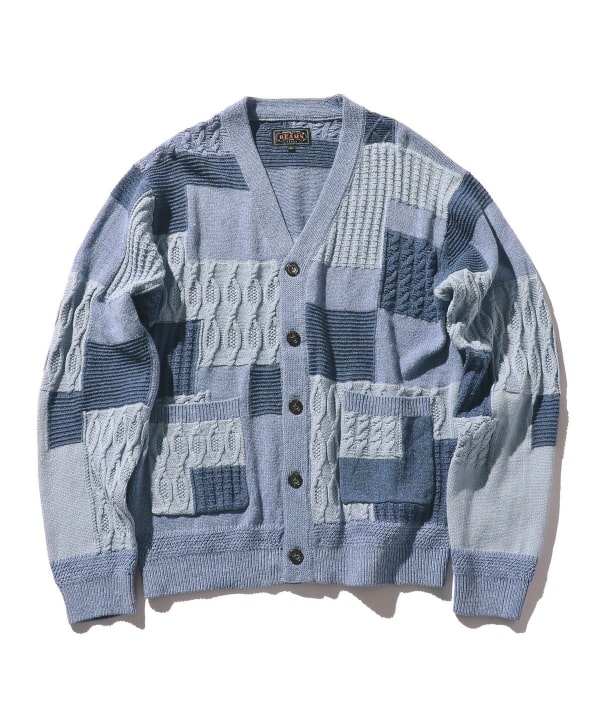 BEAMS PLUS（ビームス プラス）Cardigan Patchwork Like Jacquard