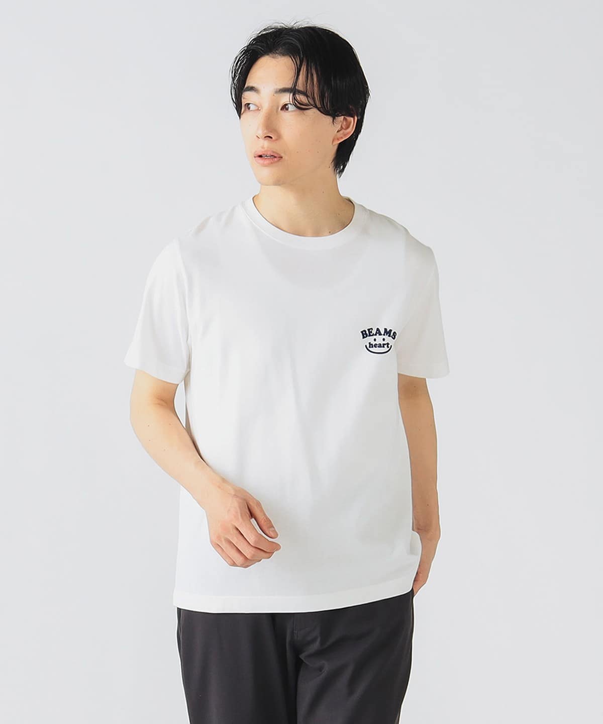 BEAMS HEART（ビームス ハート）スマイルロゴ ワンポイント Tシャツ（T