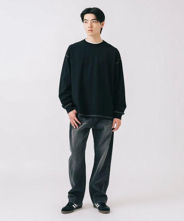 BEAMS HEART（ビームス ハート）配色 ステッチ コンビ ロングスリーブ