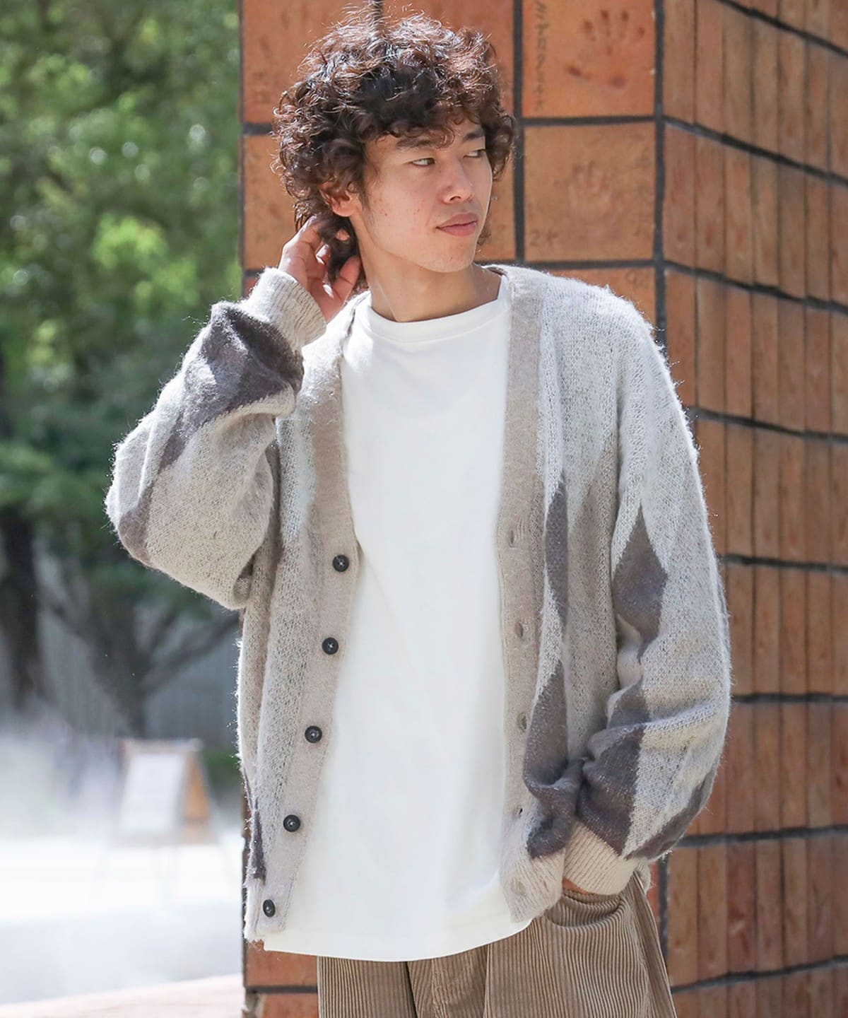 BEAMS HEART（ビームス ハート）アーガイル シャギー カーディガン