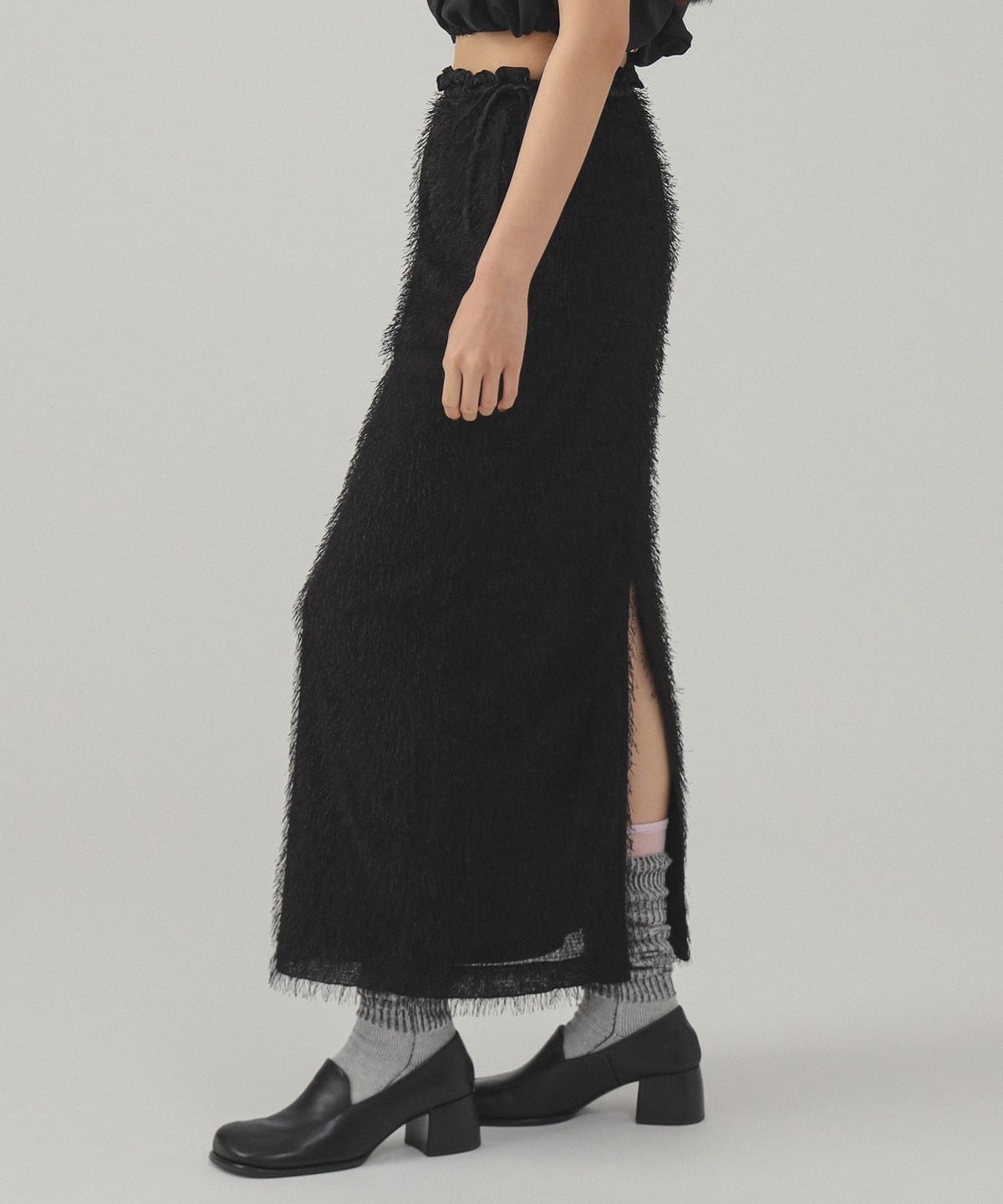 Ray BEAMS（レイ ビームス）フリンジ ファー タイト スカート