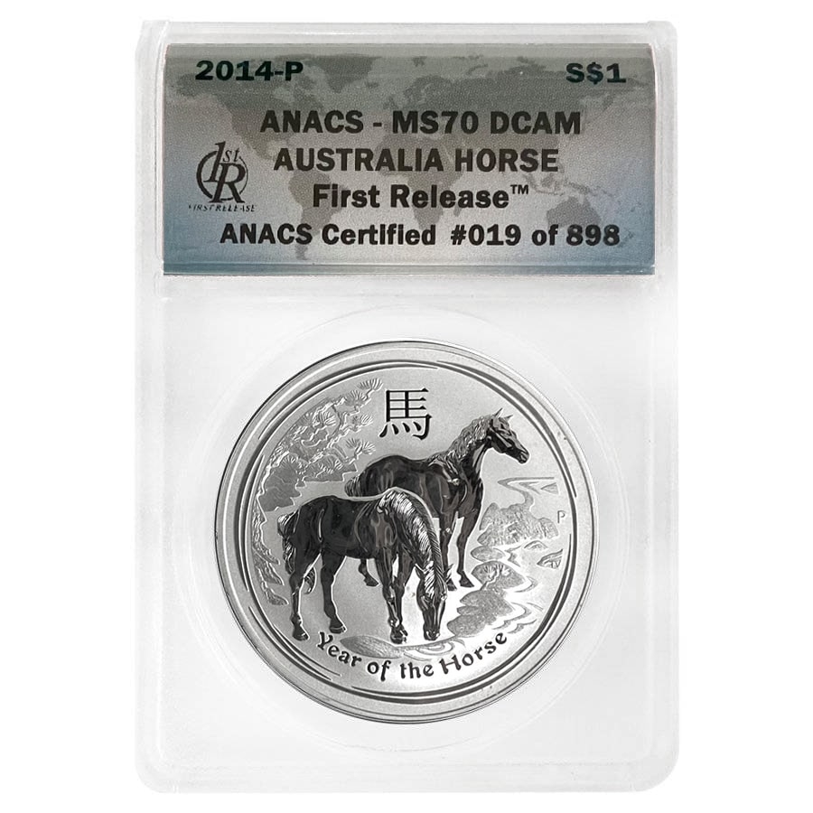 2014 1 oz Silver Lunar Horse Perth MS 70 FR | Bullion Exchanges