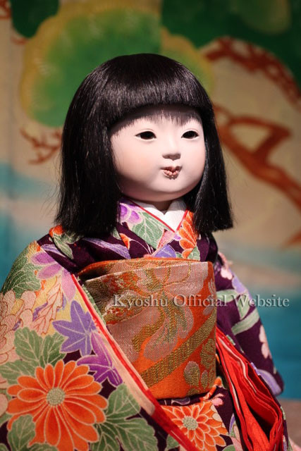 市松人形　15号 ドール　男の子　女の子　正絹　濃紺　着物　襦袢 雛人形 公司 市松人形 15号 男の子 小紋柄 横幅37cm