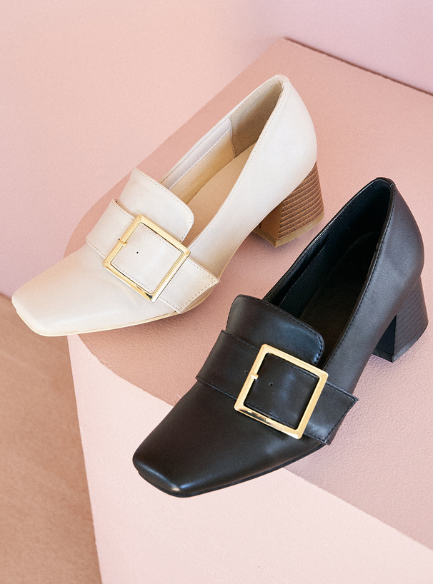 チャンキーヒールベルトデザインパンプス[ci349] | レディース