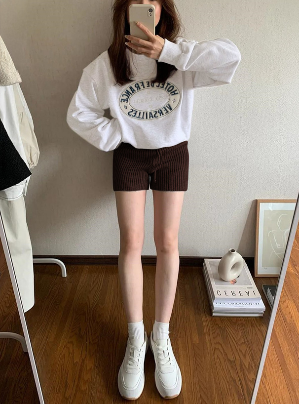 リブニットショートパンツ[an1430] | レディースファッション通販の