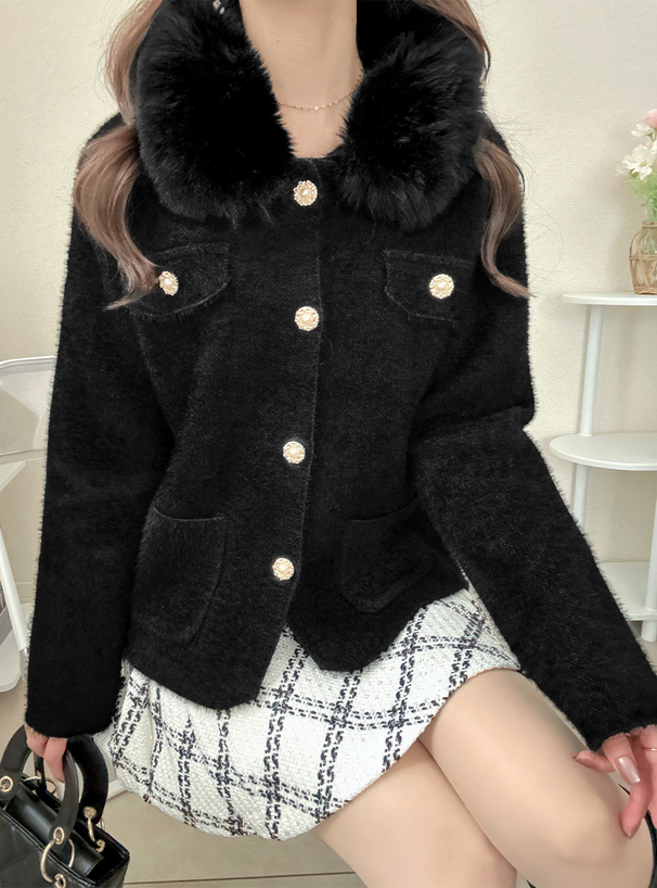 ファーシャギーニットカーディガン[al321] | レディースファッション