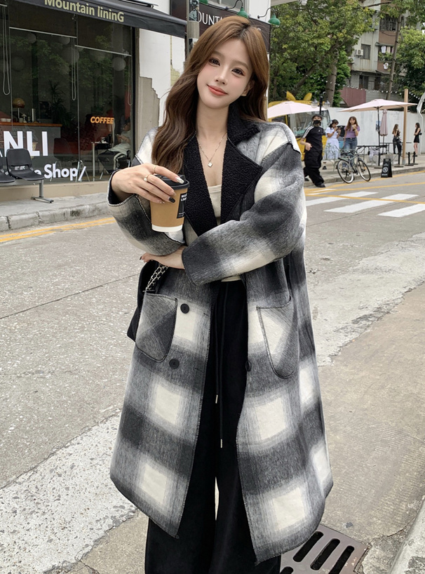 チェック柄リバーシブルチェスターコート[at2403] | レディース