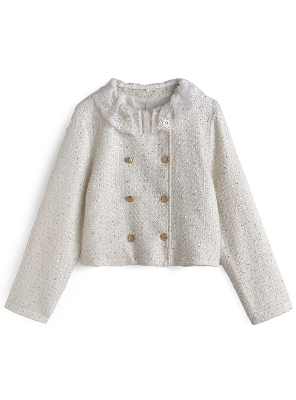 2Wayレースダブルボタンツイードジャケット[gn554] | レディース