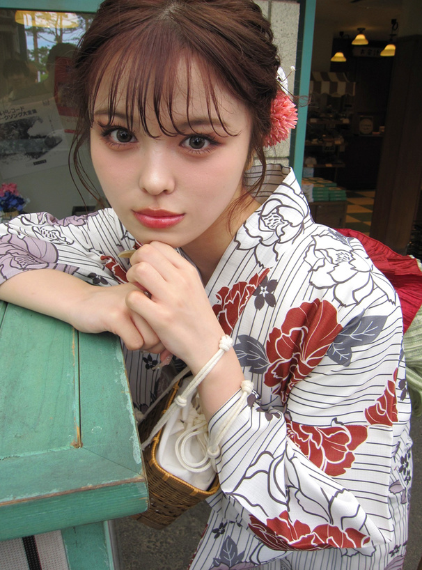 ストライプ花柄浴衣セット[gi1503] | レディースファッション通販の