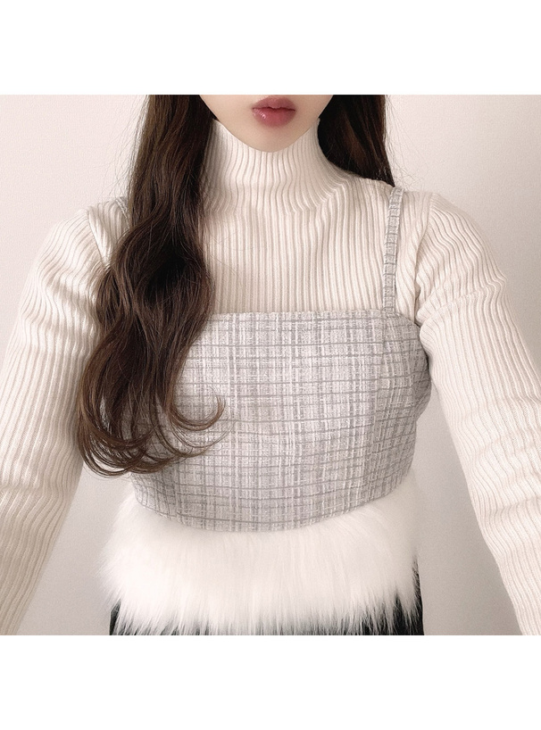 ラメツイードファーキャミビスチェ[dk1103] | レディースファッション