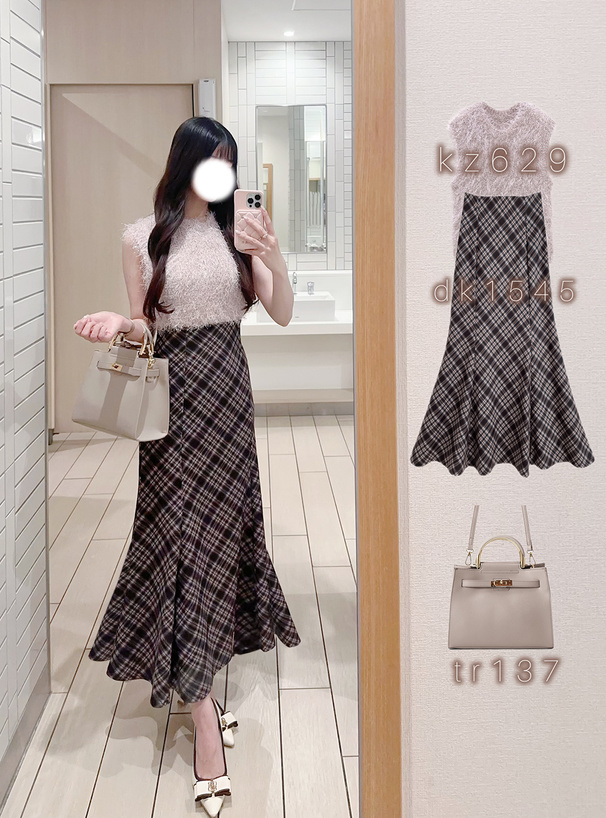 チェック柄フレアスカート[dk1545] | レディースファッション通販の