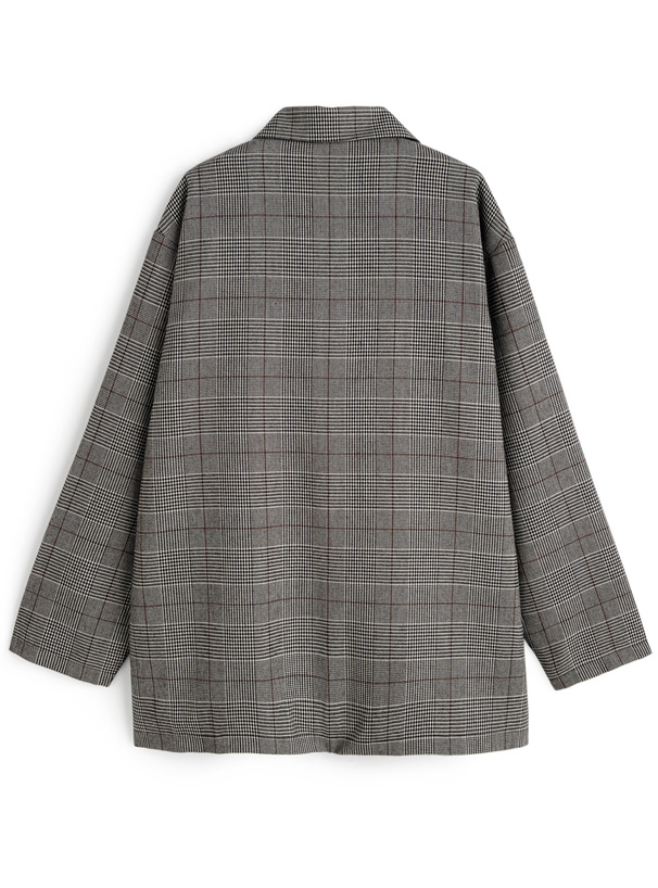 グレンチェック柄ダブルボタンテーラードジャケット[fo2250