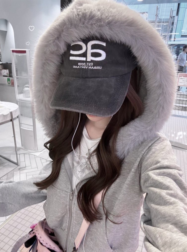 ファーフードダブルジップスウェットパーカー[fo2263] | レディース