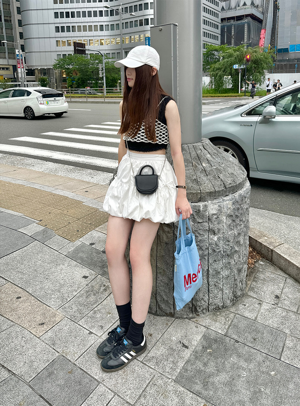 インパン裏地付きリボンバルーンミニスカート[kz524] | レディース