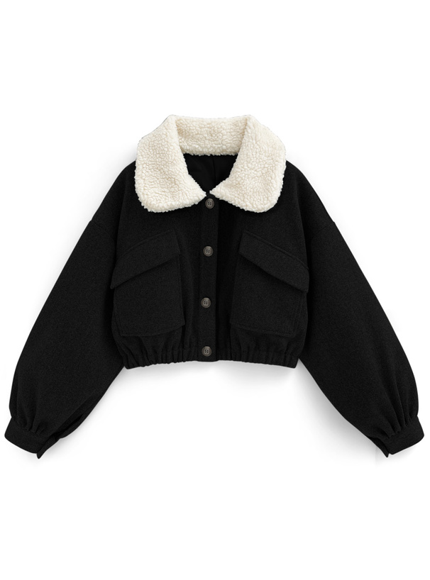 ボア襟ショート丈ジャケット[kz569] | レディースファッション通販の