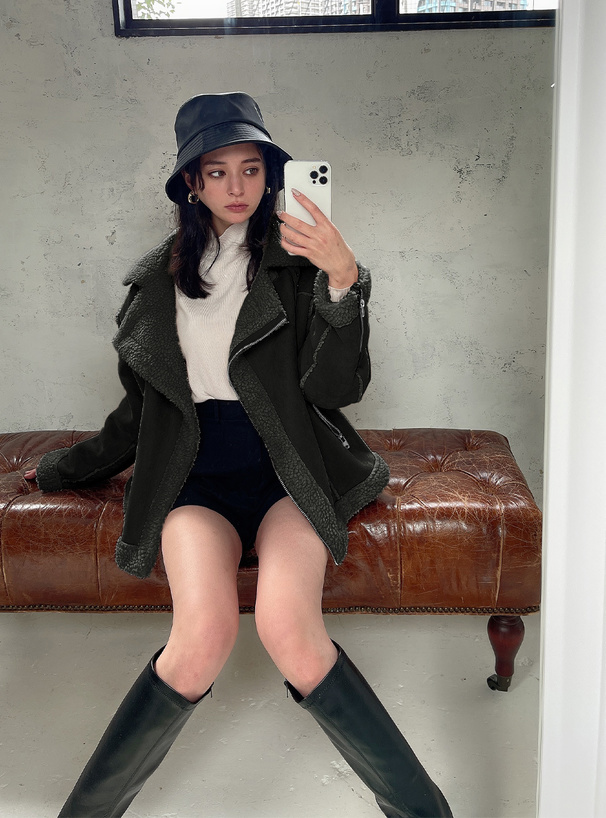 エコムートンライダースジャケット[k9037x] | レディースファッション