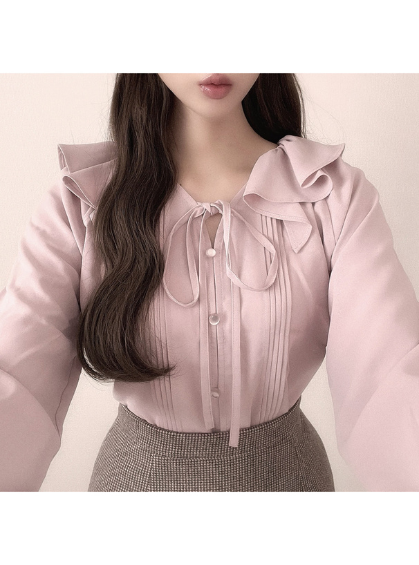 ピンタックフリルリボンブラウス[ta157] | レディースファッション通販