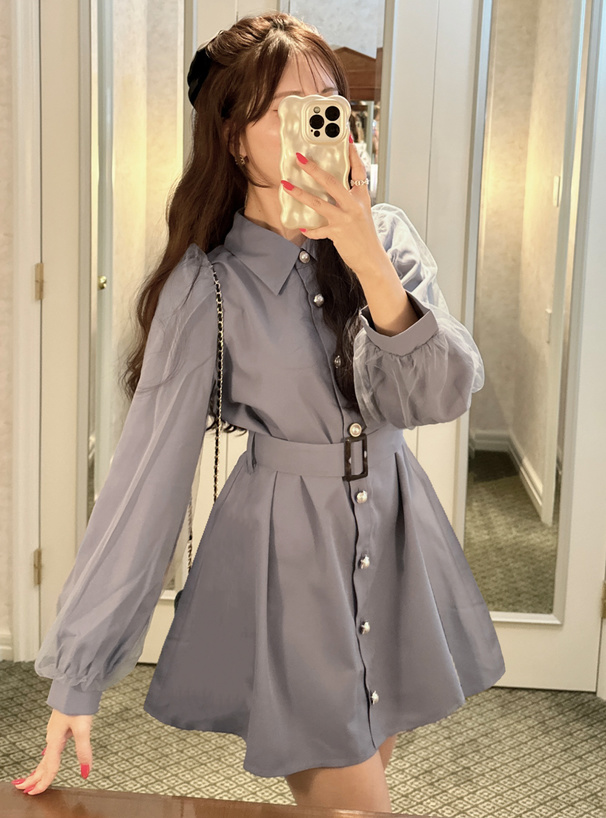 ベルト付きチュールドッキングミニワンピース[tg743] | レディース