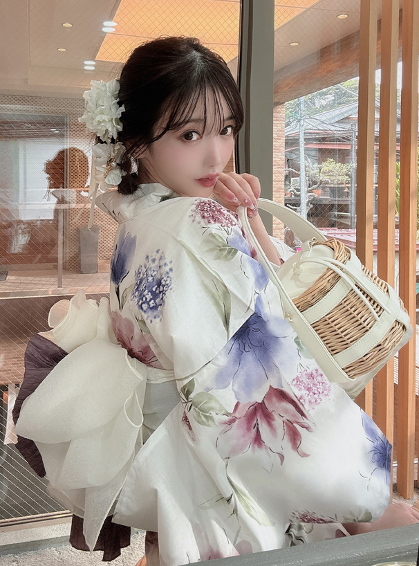 水彩花柄浴衣セット[tu1489] | レディースファッション通販のグレイル