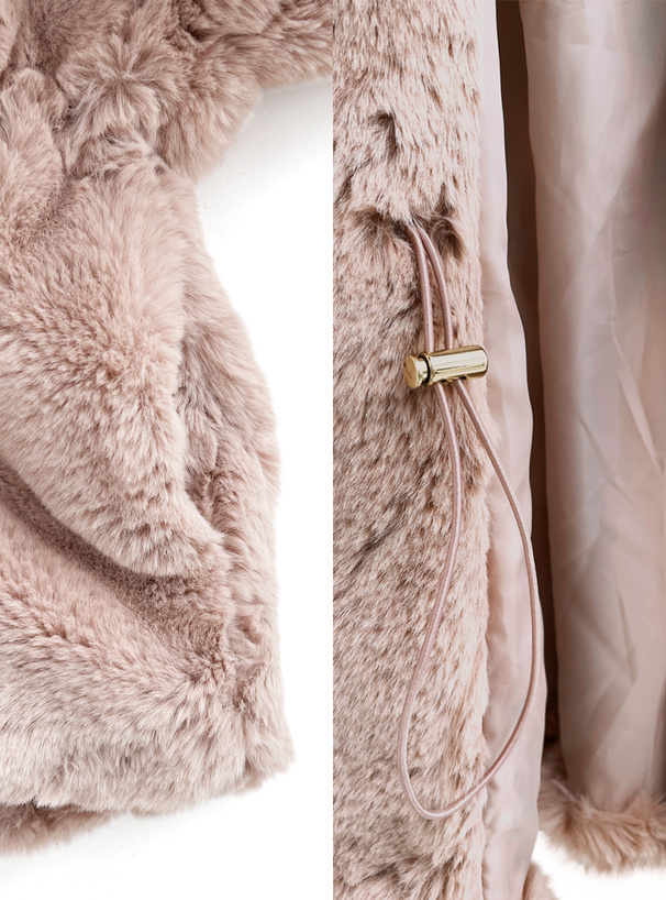 三上悠亜 襟2Wayドロストウエストファーコート[ze838] | レディース