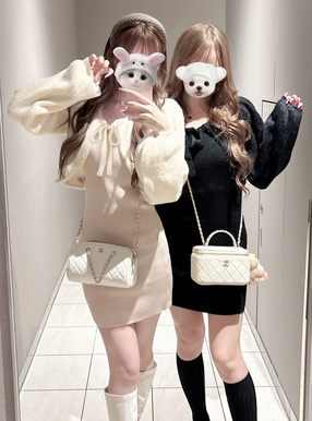 リボンシャギーボレロ×ミニワンピースニットセットアップ[ru1383