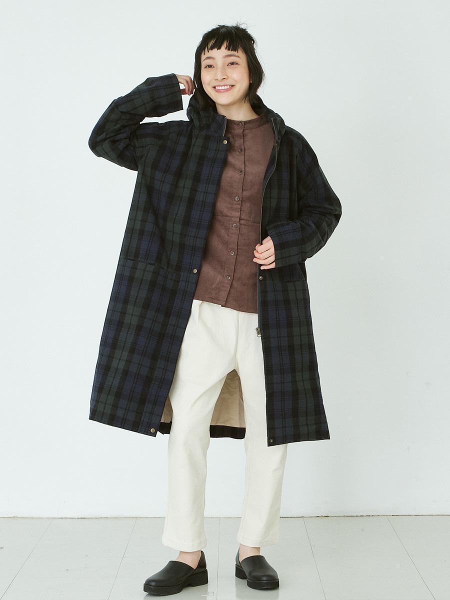 フードコート 綿BWチェック | コート | 【公式】D*g*y ONLINE STORE