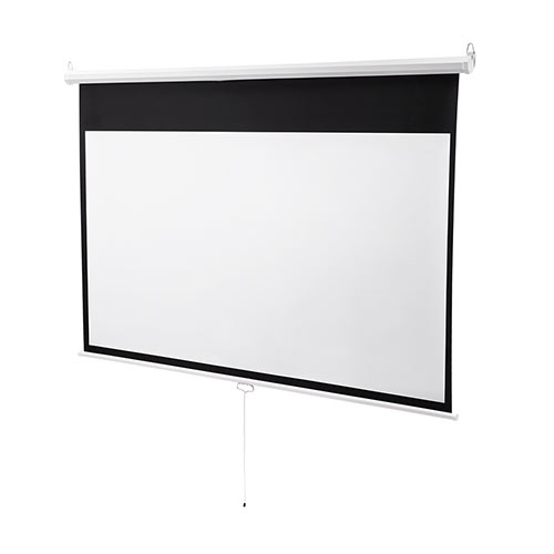 80インチ 吊り下げスクリーン／16:9／4K対応／PET素材で高画質