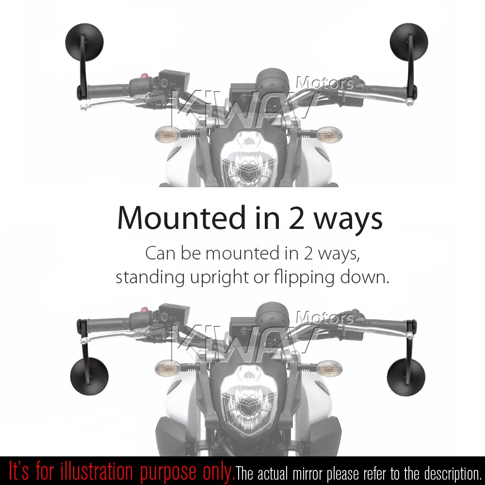 バーエンド: バーエンドミラー イクリプス 黒 5mm & 6mmネジ式