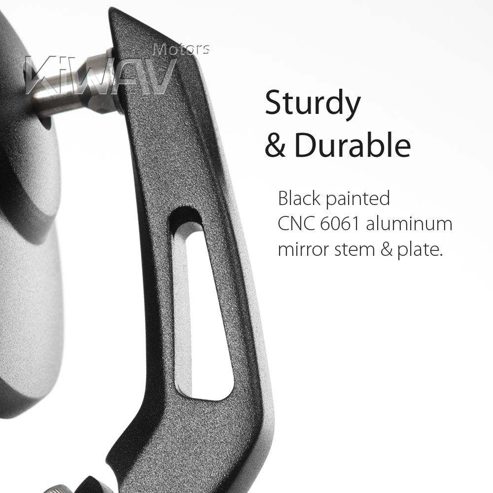 バーエンド: バーエンドミラー ボブ 黒 16mmネジ式 ヤマハ用