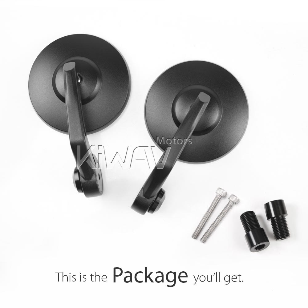 バーエンド: バーエンドミラー ボブ 黒 16mmネジ式 ヤマハ用