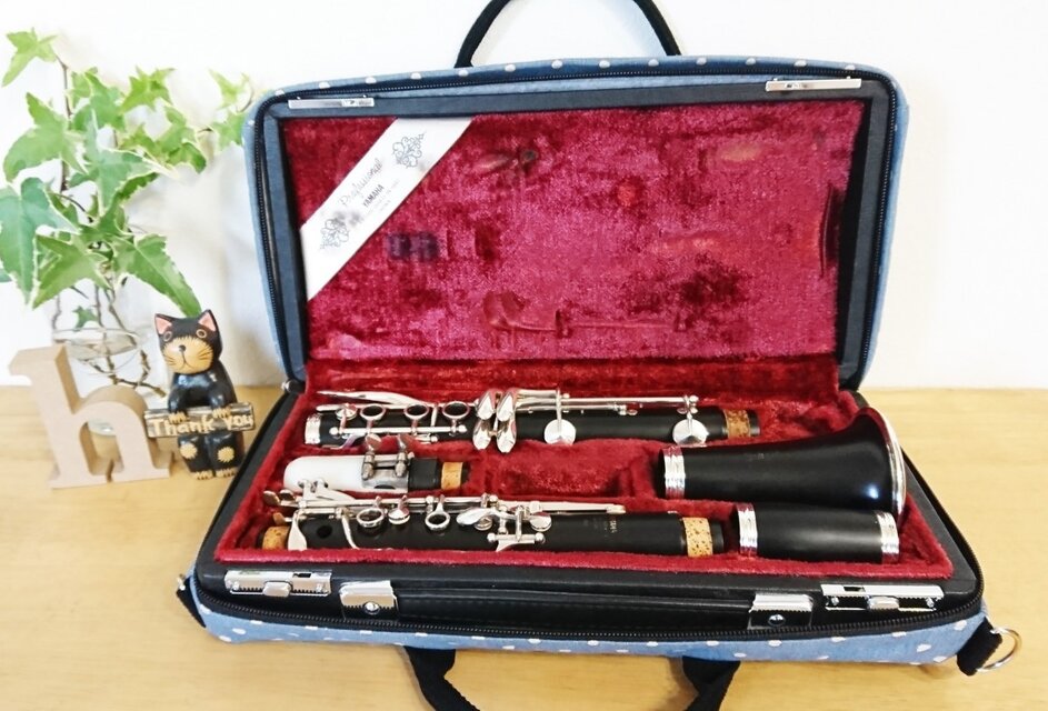 ヤマハ用／手作りクラリネットケースカバー／水玉柄／水色 | iichi