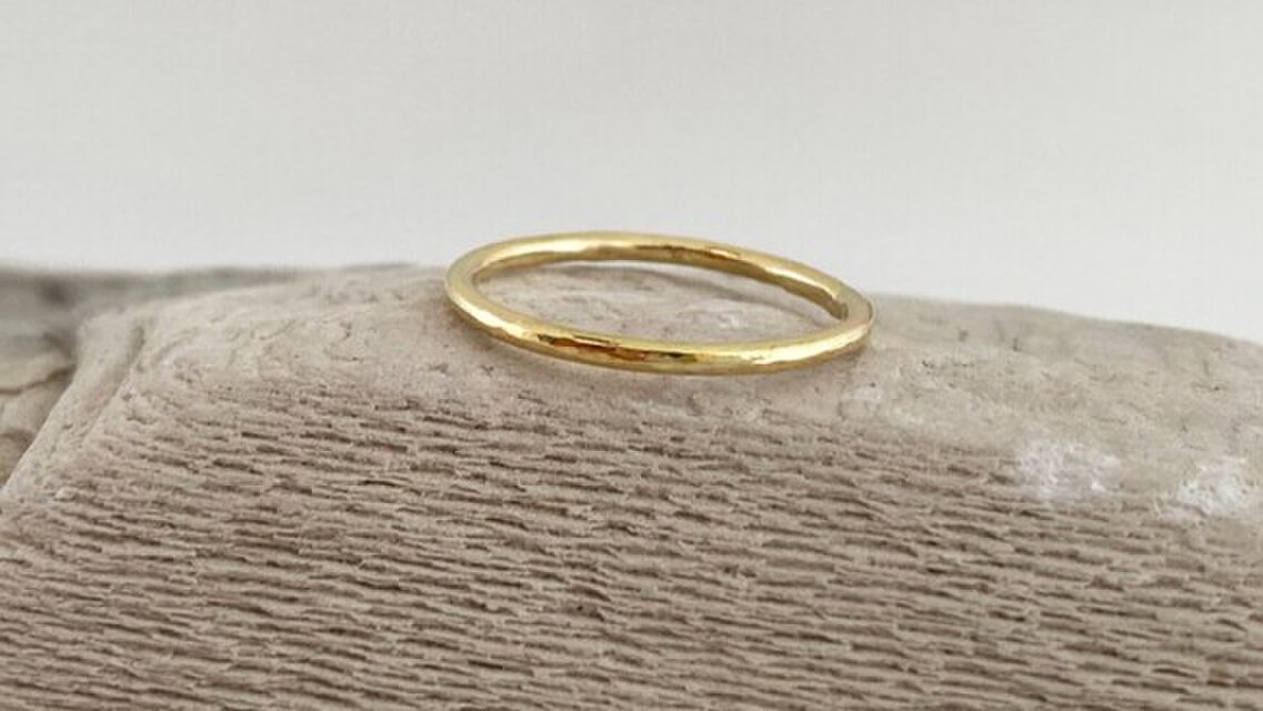 K24 ＋K18 Gold Ring Set◇純金とK18リング重ねづけセット | iichi