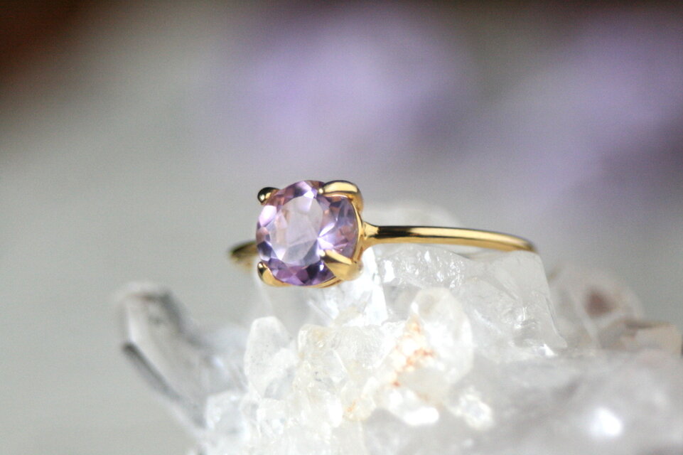 6mmアメジスト 大粒宝石質AAA天然石 リング 誕生日 母の日 クリスマス