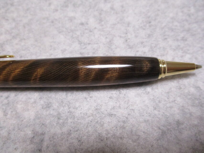 ナナシ588屋久杉油木トラ杢 木製シャーペン 強低重心ダブルR