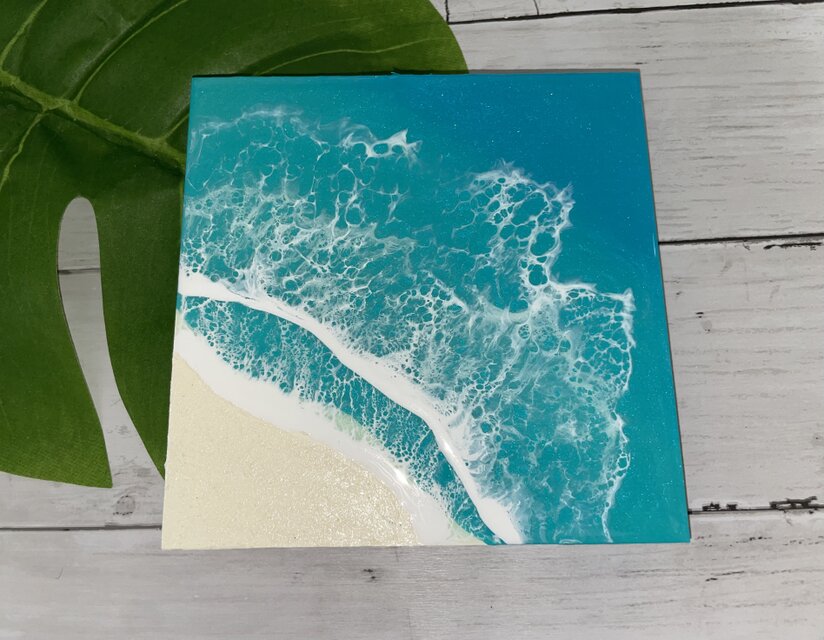 オーシャンアート 波レジンアート 海【スクエアS-05】 | iichi 日々の