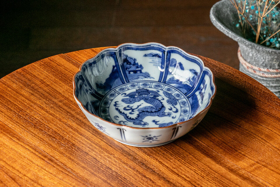 古伊万里 染付 山水雲龍文 なます皿 江戸後期 E006 | iichi 日々の