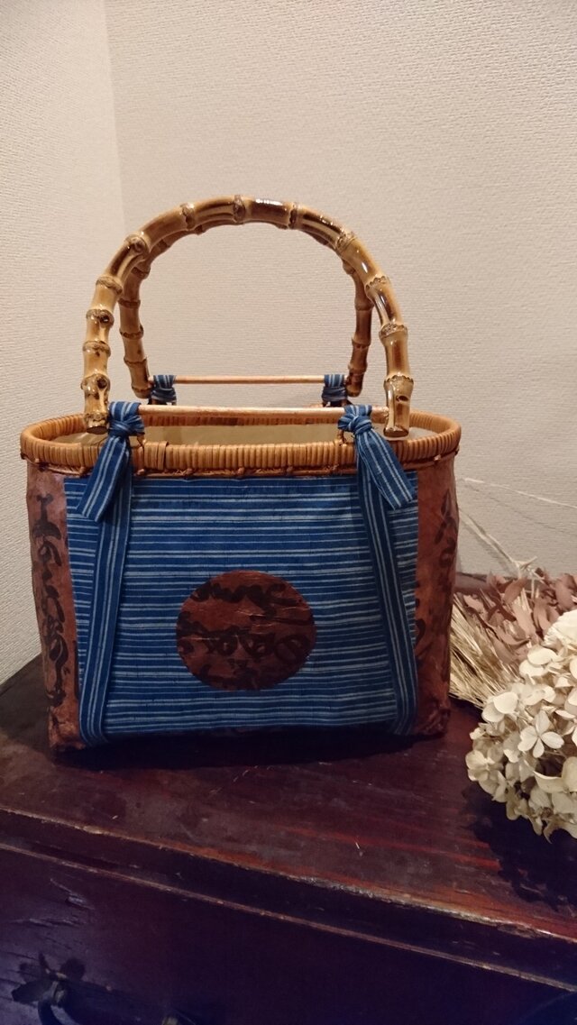 一閑張りバッグ 国芳浮世絵＆柿渋仕上げ | iichi 日々の暮らしを