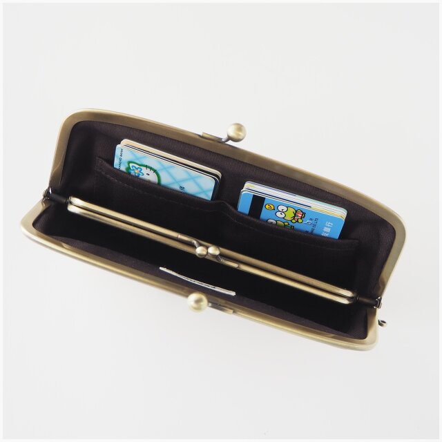 □リバティ×ミナペルホネンの親子がま口長財布・スリーピングローズ