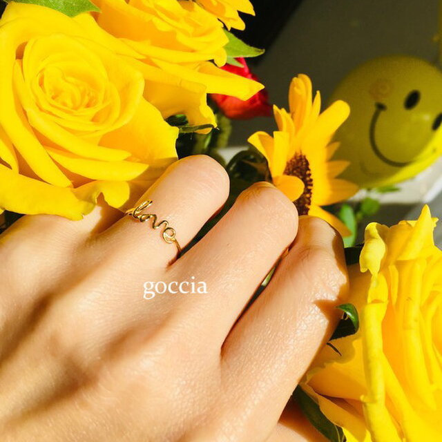 LOVE リング（ラブリング/ 愛のリング）K18イエローゴールド（彼女の