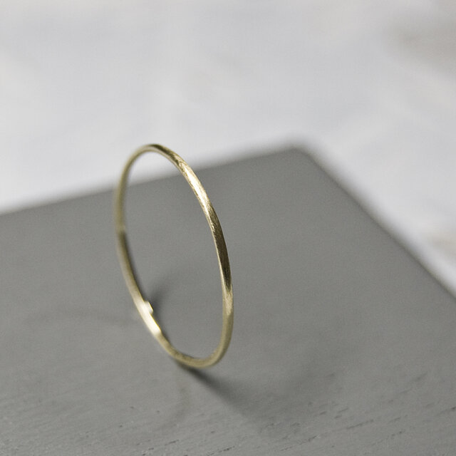 つや消し K10イエローゴールドプレーンリング 0.8mm幅 マット｜K10YG