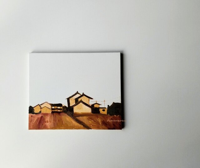 原画「稲刈り後の田園風景」F8・油彩画 | iichi 日々の暮らしを