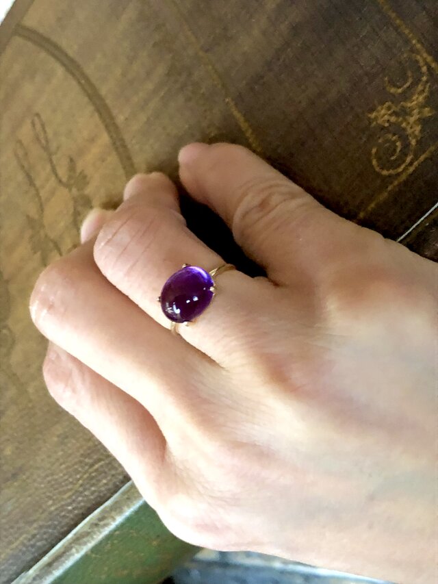 silver925 18KGP】天然石アメジストのキャンディリング | iichi 日々の