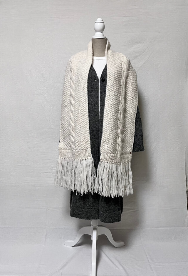 アルパカ混 ロングマフラー ホワイト | iichi 日々の暮らしを心地よく