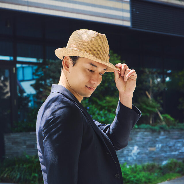 ○Paulo2 ポーロ2 ラフィア 中折れ帽子 58cm 茶ベルト [UK-H140-BR-M