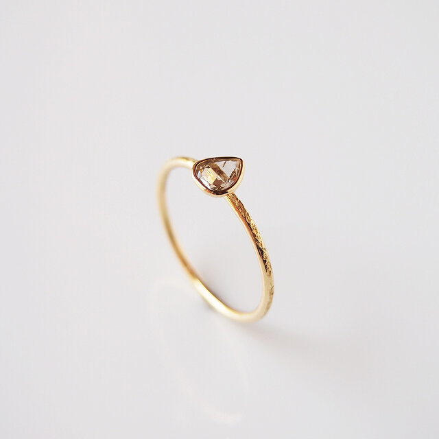 大人の華奢リング K18ダイヤ ローズカットダイヤモンド 15号〜19.5号