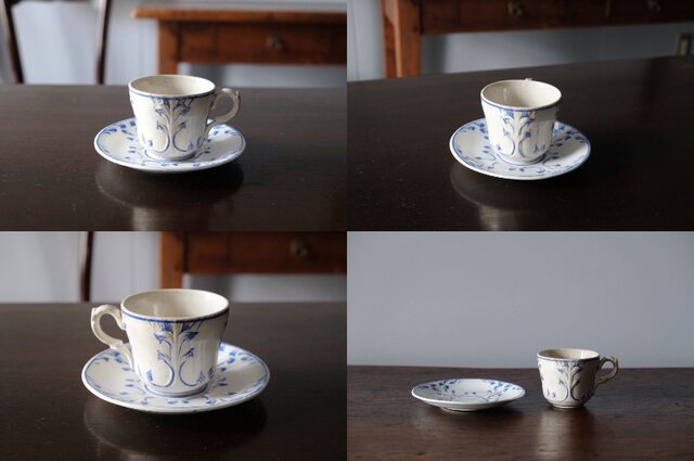 クレイユ&モントロー Creil&Montereau レリーフ カップ＆ソーサー