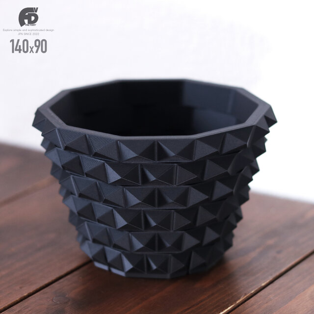 Adv-025-2(140×90) 植木鉢 おしゃれ 水捌け シンプル 黒 プラ鉢 多肉