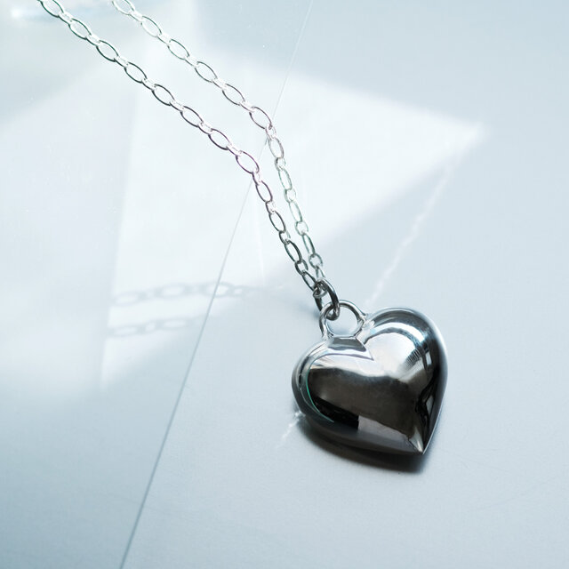 BIG 立体 ハート ロング ネックレス シルバー925 | iichi 日々の暮らし