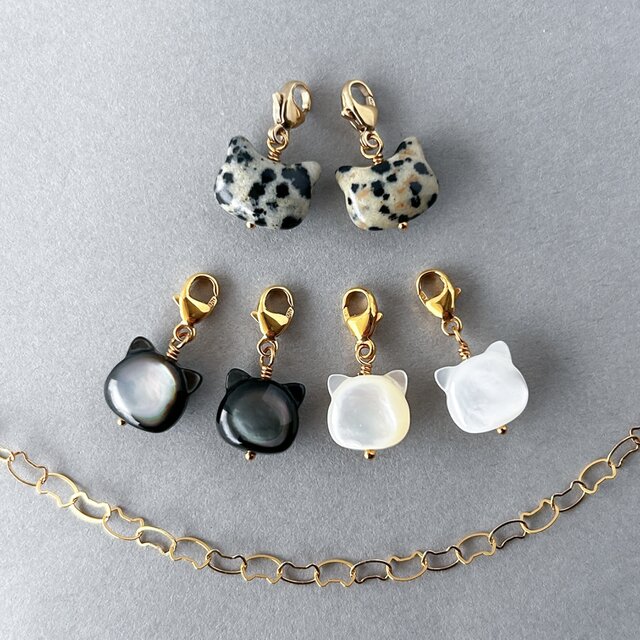 まいにち猫パレード！✧ ころんと猫チャーム｜選べる天然素材×14kgf