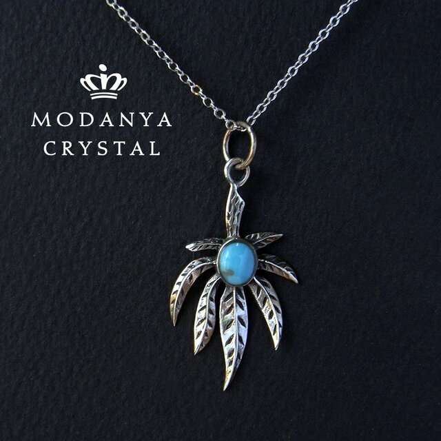 シルバー925リーフ型ペンダントトップ（ターコイズ）269 | iichi 日々